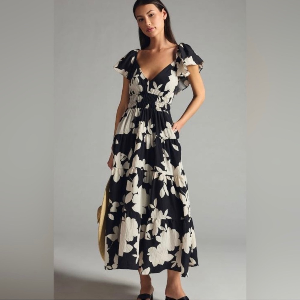 Anthropologie The Silverlake Flutter sleeve Dress